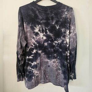 WE THE FREE Free People OVERSIZED Black Tie Dye T Sz M